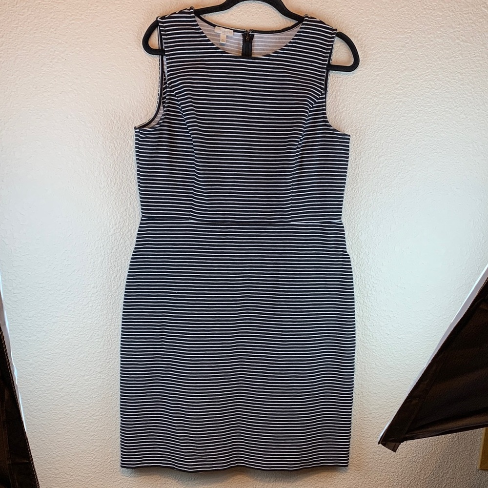 Talbots striped mini dress sz 16p wedding guest career office interview classic